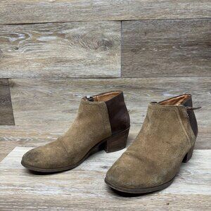 Madewell Cait Brown Leather/Suede Ankle Boots Women's Size 8